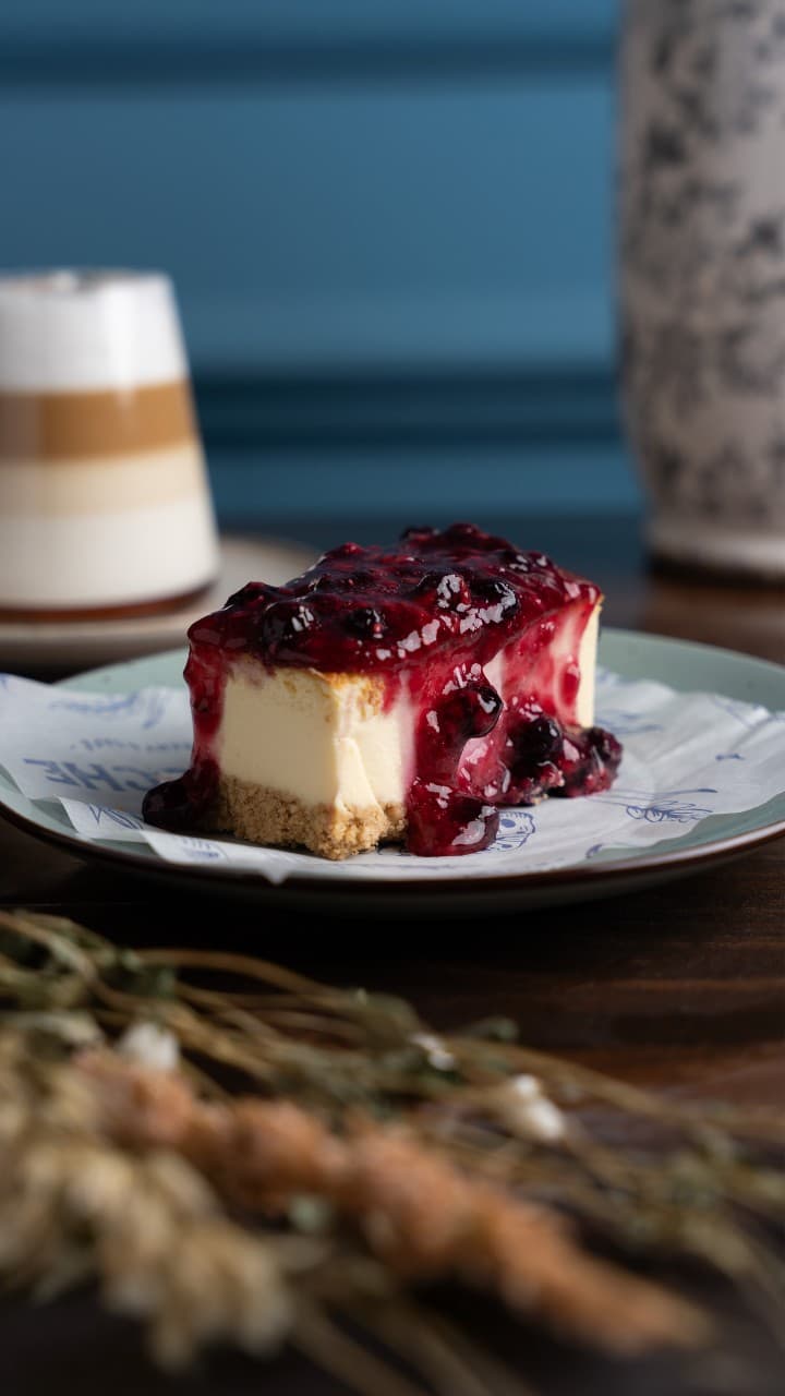Tarta de queso con frutos rojos